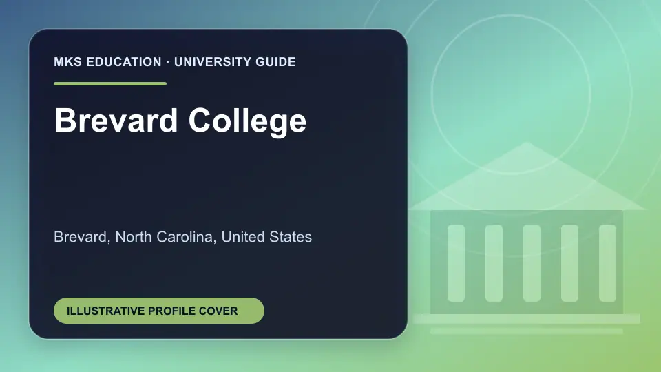 Illustrative MKS Education profile cover for Brevard College in the USA