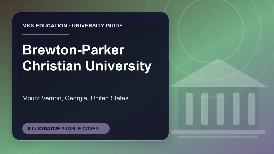 Illustrative MKS Education profile cover for Brewton-Parker Christian University in the USA