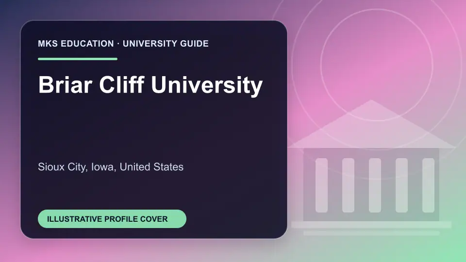 Illustrative MKS Education profile cover for Briar Cliff University in the USA