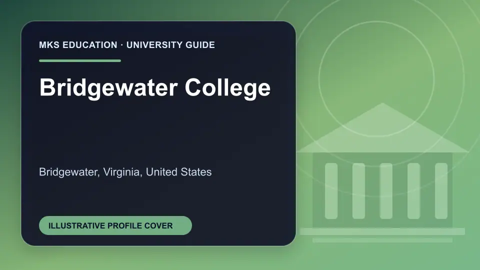 Illustrative MKS Education profile cover for Bridgewater College in the USA