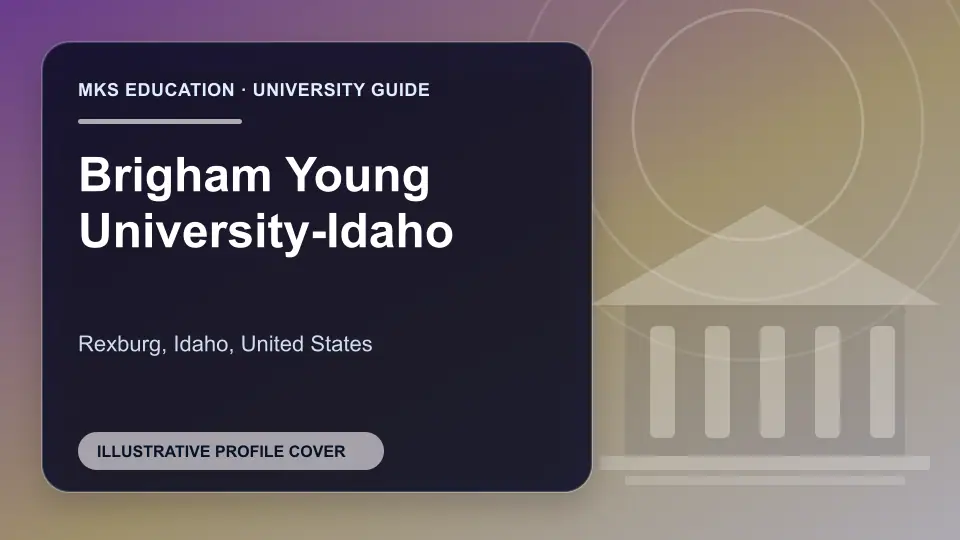 Illustrative MKS Education profile cover for Brigham Young University-Idaho in the USA