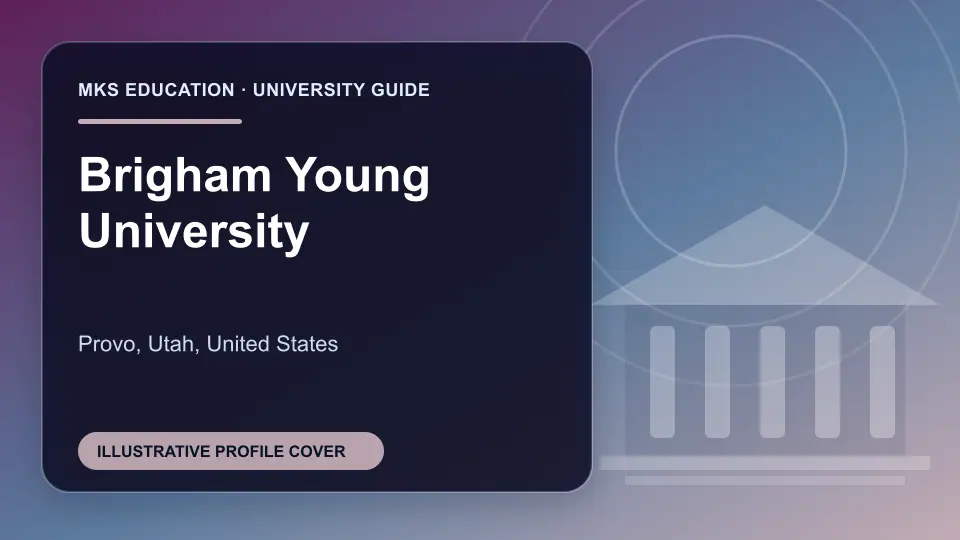 Illustrative MKS Education profile cover for Brigham Young University in the USA