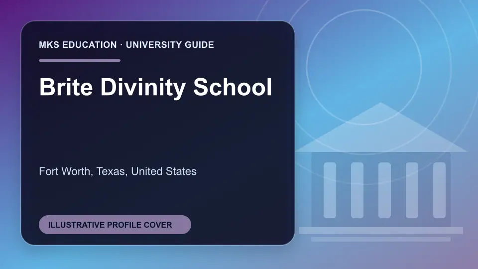 Illustrative MKS Education profile cover for Brite Divinity School in the USA