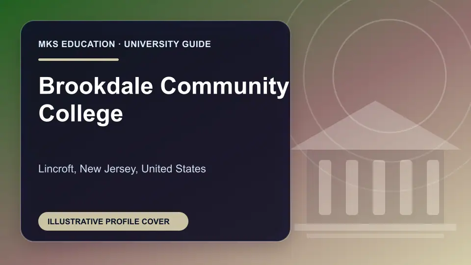 Illustrative MKS Education profile cover for Brookdale Community College in the USA