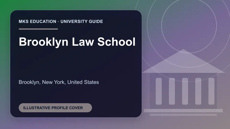 Illustrative MKS Education profile cover for Brooklyn Law School in the USA
