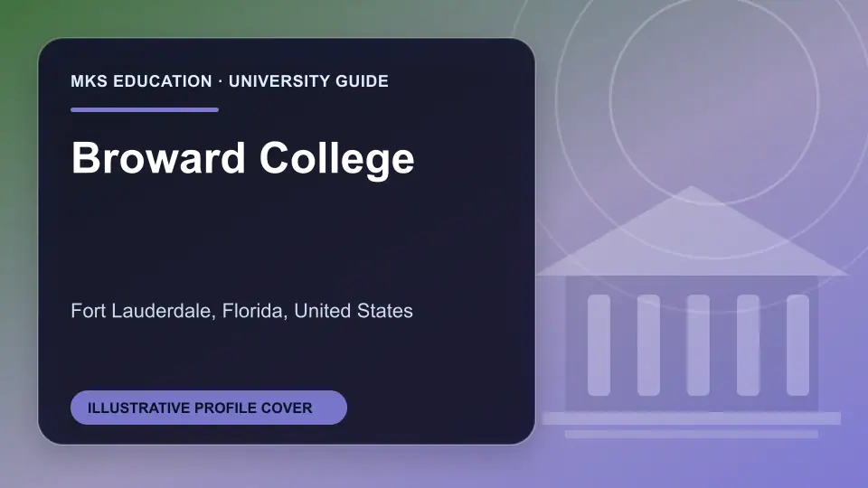 Illustrative MKS Education profile cover for Broward College in the USA