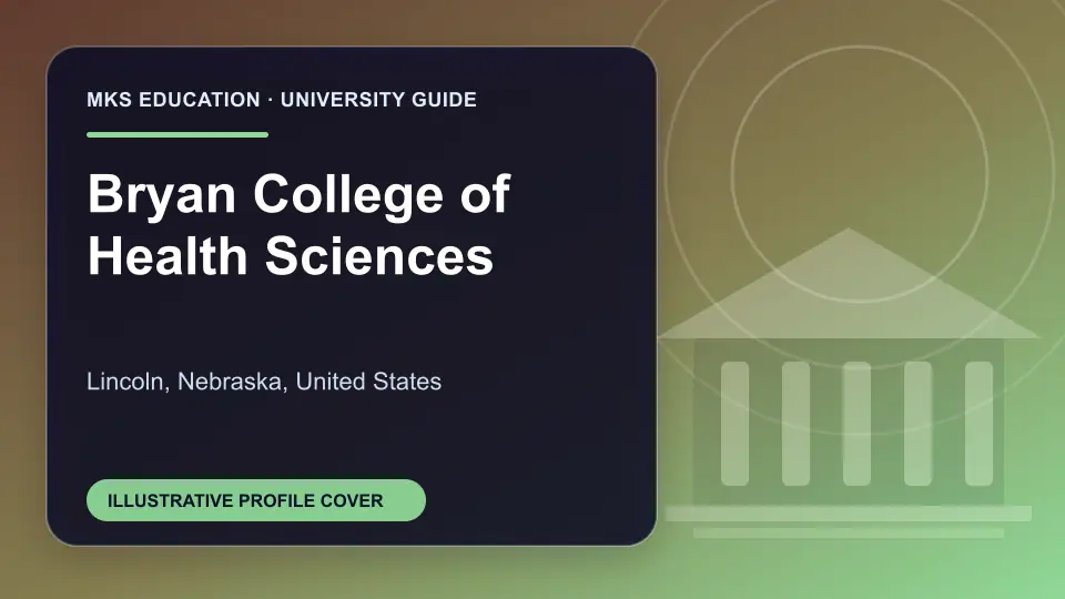 Illustrative MKS Education profile cover for Bryan College of Health Sciences in the USA