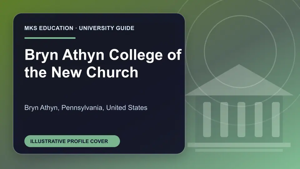 Illustrative MKS Education profile cover for Bryn Athyn College of the New Church in the USA