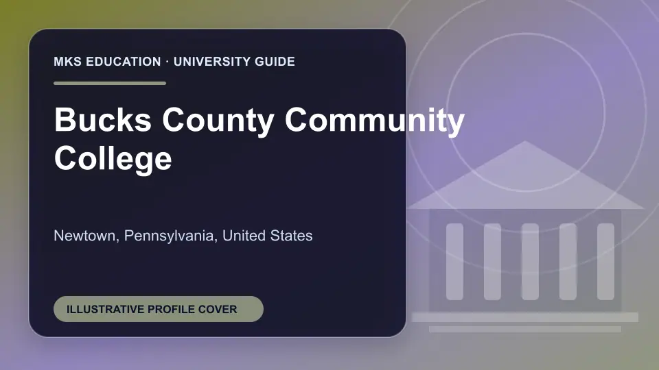 Illustrative MKS Education profile cover for Bucks County Community College in the USA
