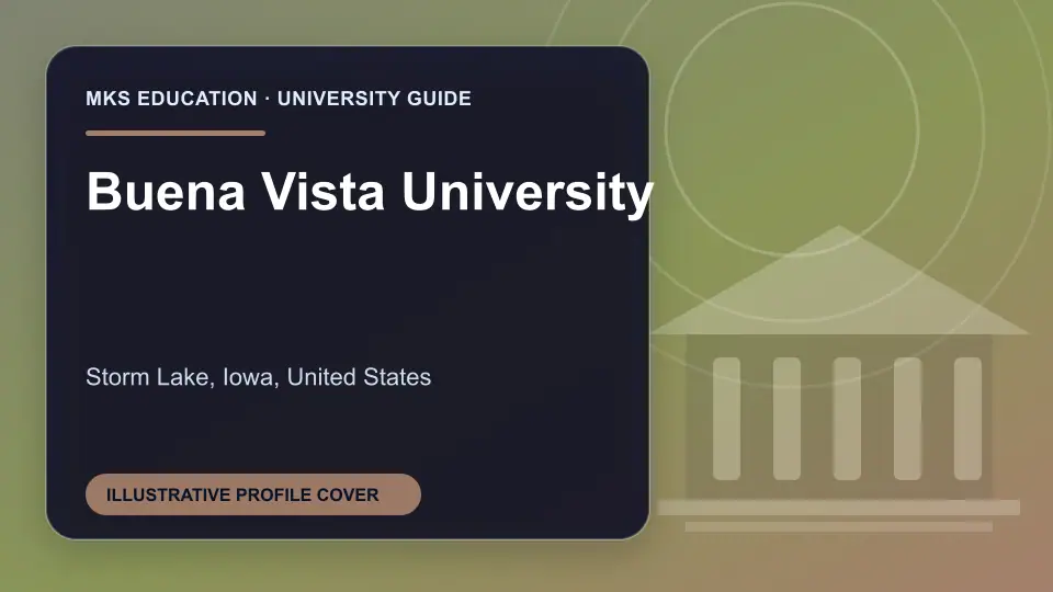 Illustrative MKS Education profile cover for Buena Vista University in the USA