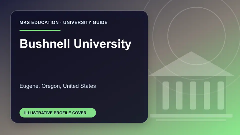 Illustrative MKS Education profile cover for Bushnell University in the USA