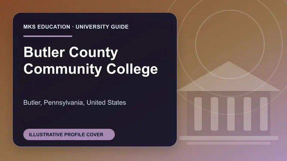Illustrative MKS Education profile cover for Butler County Community College in the USA