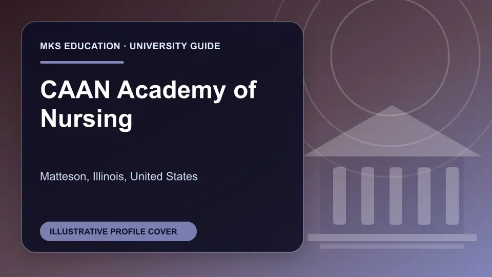 Illustrative MKS Education profile cover for CAAN Academy of Nursing in the USA