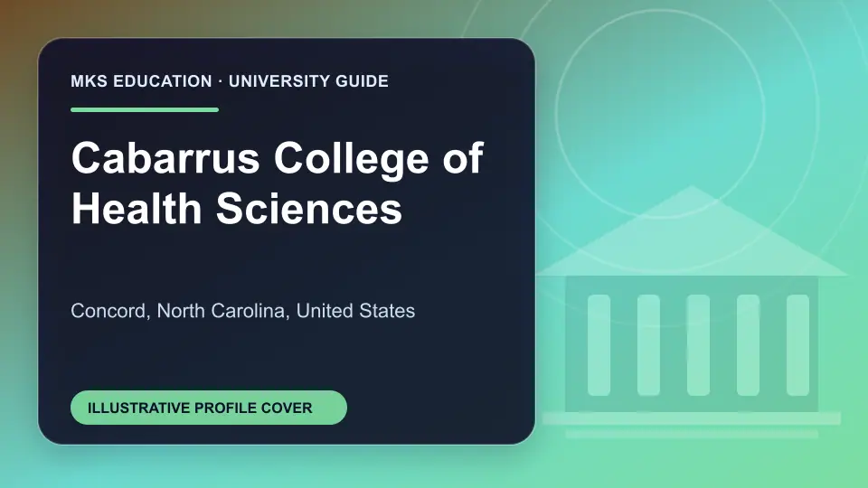 Illustrative MKS Education profile cover for Cabarrus College of Health Sciences in the USA