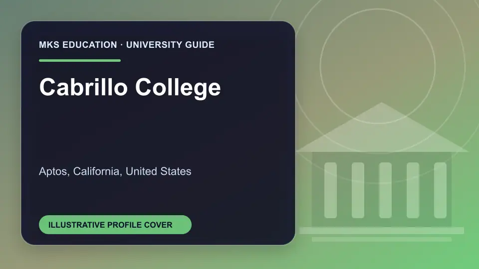 Illustrative MKS Education profile cover for Cabrillo College in the USA