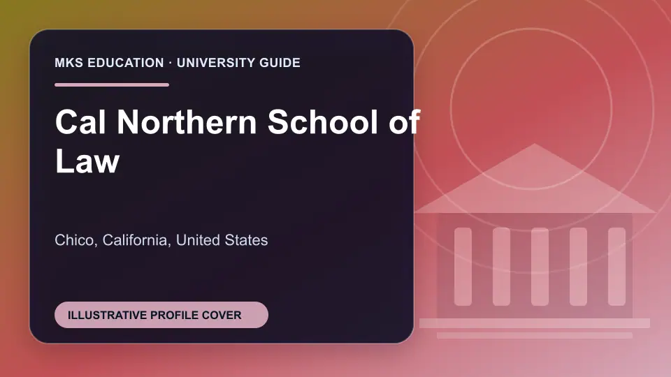Illustrative MKS Education profile cover for Cal Northern School of Law in the USA