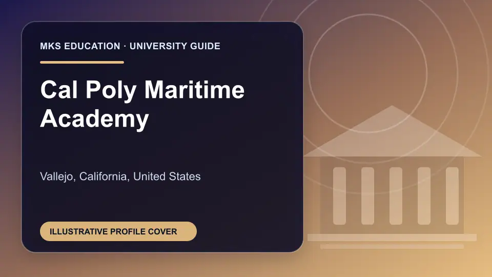 Illustrative MKS Education profile cover for Cal Poly Maritime Academy in the USA