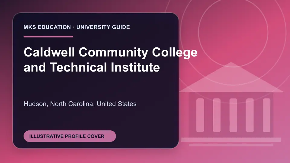 Illustrative MKS Education profile cover for Caldwell Community College and Technical Institute in the USA