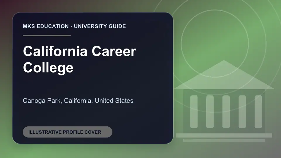 Illustrative MKS Education profile cover for California Career College in the USA