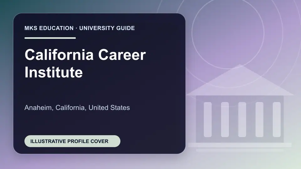 Illustrative MKS Education profile cover for California Career Institute in the USA