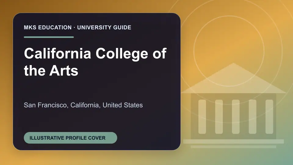 Illustrative MKS Education profile cover for California College of the Arts in the USA