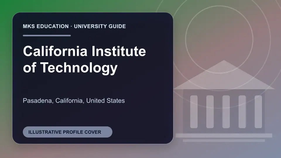 Illustrative MKS Education profile cover for California Institute of Technology in the USA