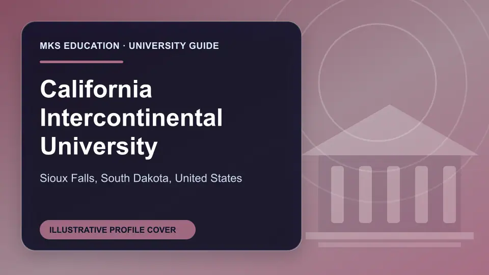 Illustrative MKS Education profile cover for California Intercontinental University in the USA