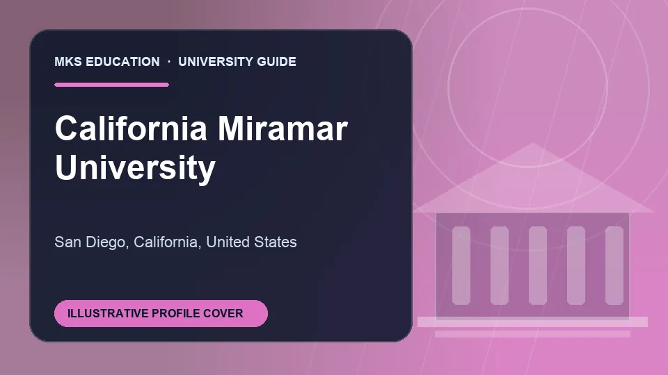 Illustrative MKS Education profile cover for California Miramar University in the USA