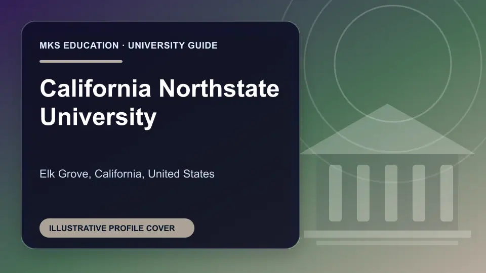 Illustrative MKS Education profile cover for California Northstate University in the USA