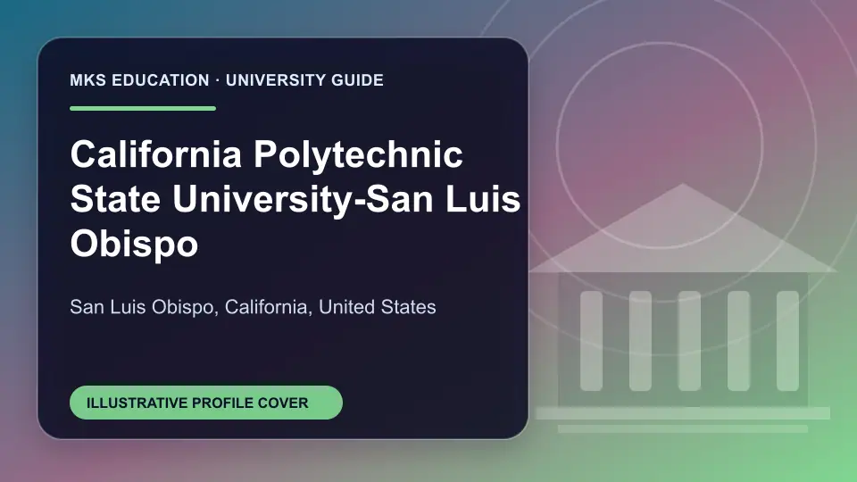 Illustrative MKS Education profile cover for California Polytechnic State University-San Luis Obispo in the USA