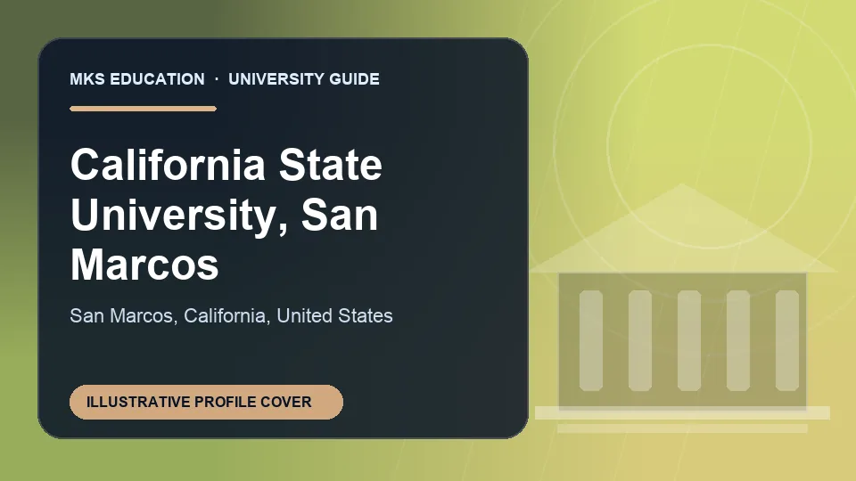 Illustrative MKS Education profile cover for California State University, San Marcos in the USA