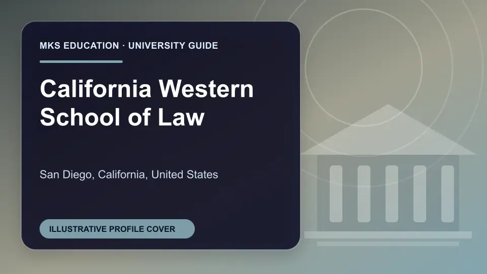 Illustrative MKS Education profile cover for California Western School of Law in the USA