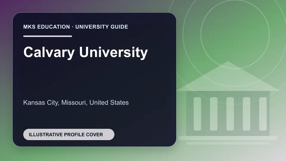 Illustrative MKS Education profile cover for Calvary University in the USA