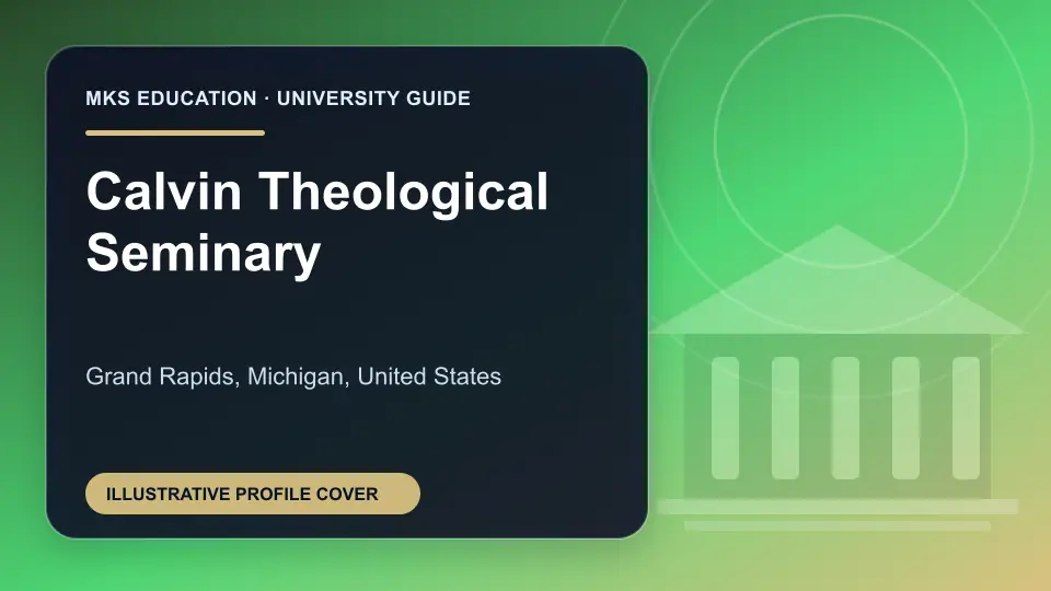 Illustrative MKS Education profile cover for Calvin Theological Seminary in the USA
