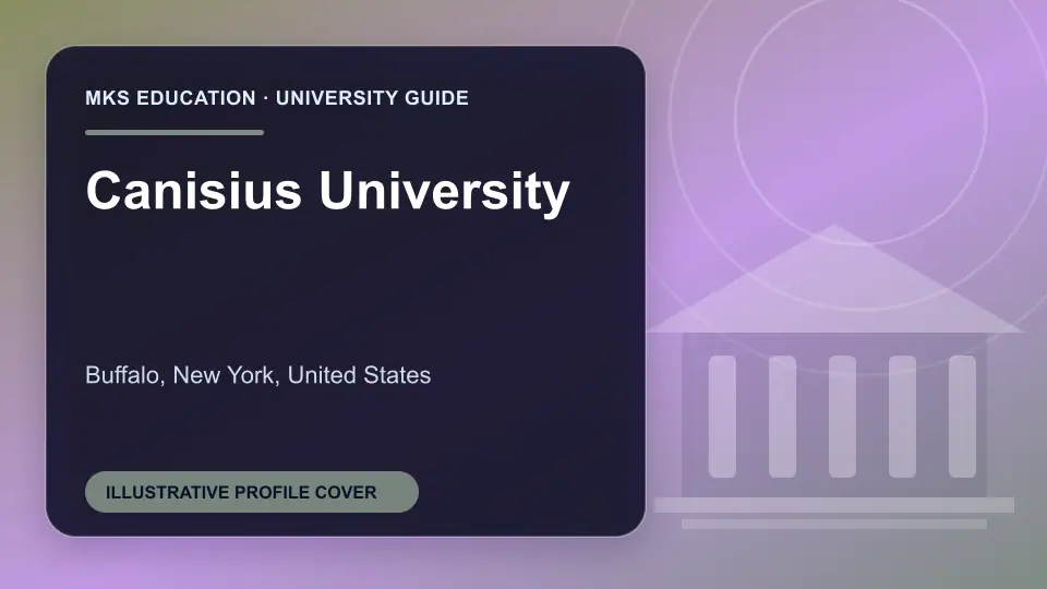 Illustrative MKS Education profile cover for Canisius University in the USA
