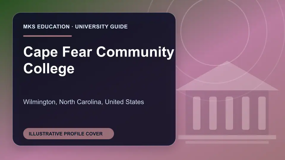 Illustrative MKS Education profile cover for Cape Fear Community College in the USA