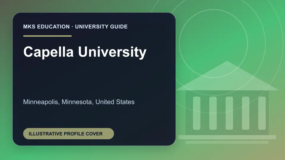 Illustrative MKS Education profile cover for Capella University in the USA
