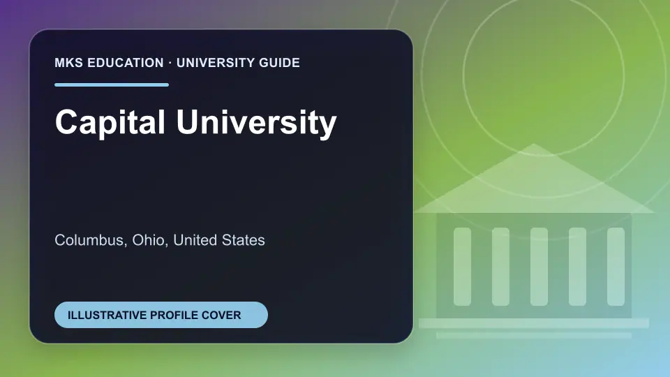 Illustrative MKS Education profile cover for Capital University in the USA