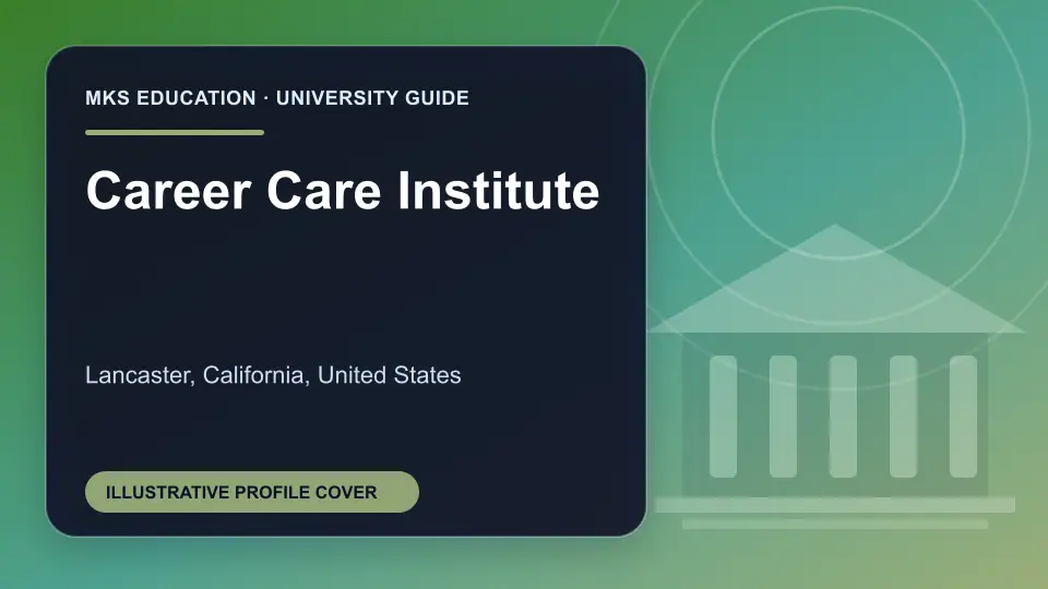 Illustrative MKS Education profile cover for Career Care Institute in the USA