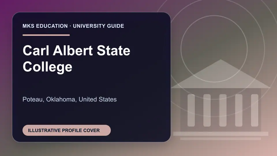 Illustrative MKS Education profile cover for Carl Albert State College in the USA