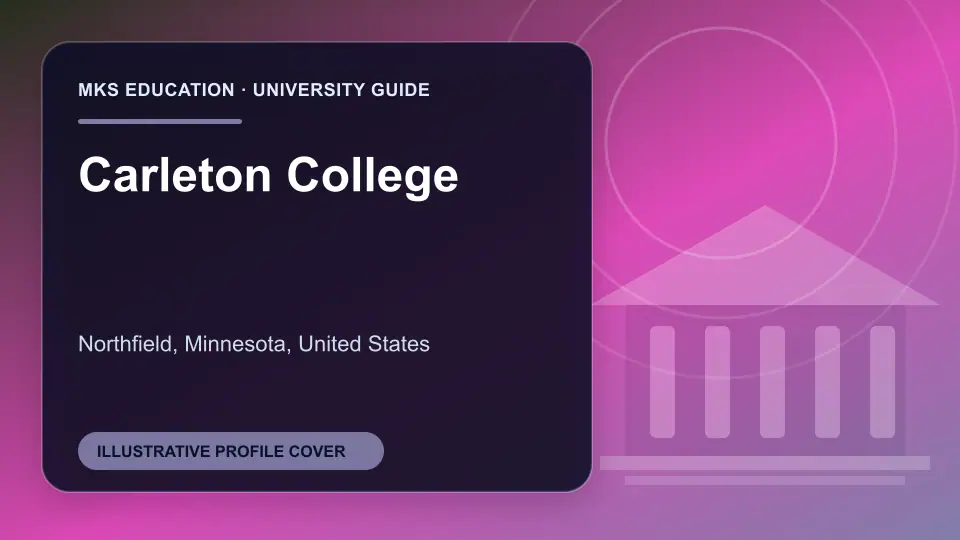 Illustrative MKS Education profile cover for Carleton College in the USA