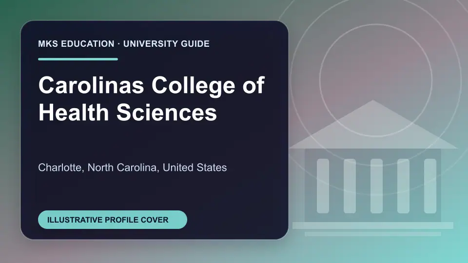 Illustrative MKS Education profile cover for Carolinas College of Health Sciences in the USA