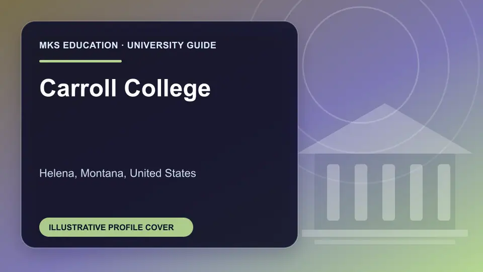 Illustrative MKS Education profile cover for Carroll College in the USA