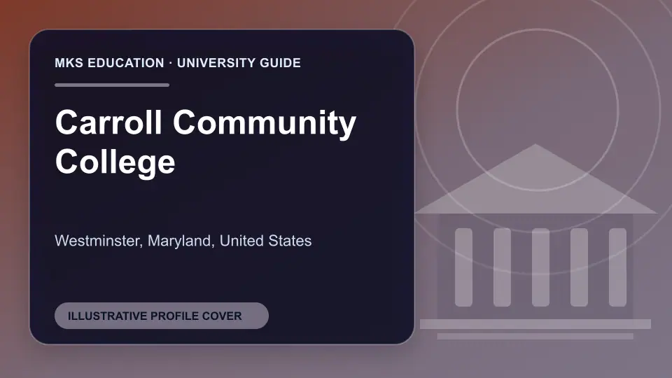 Illustrative MKS Education profile cover for Carroll Community College in the USA