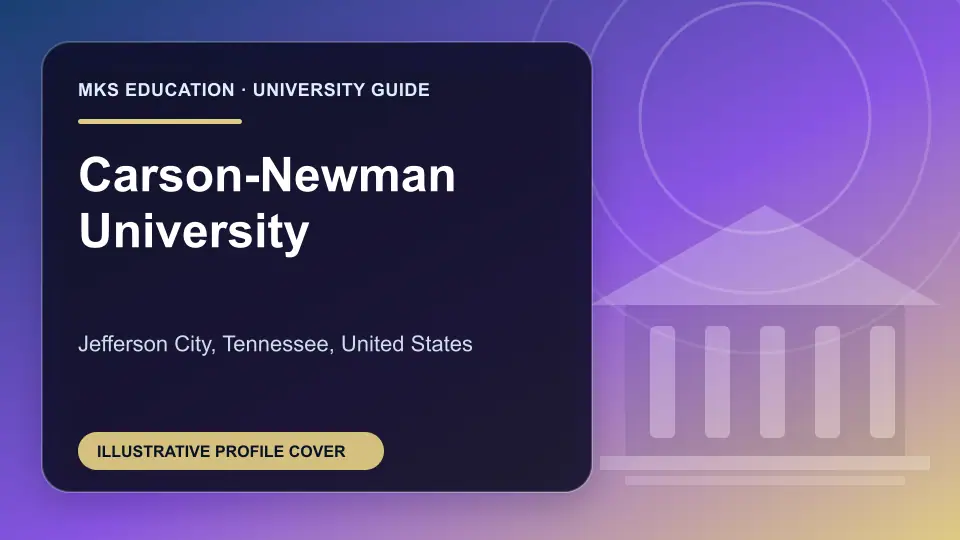 Illustrative MKS Education profile cover for Carson-Newman University in the USA