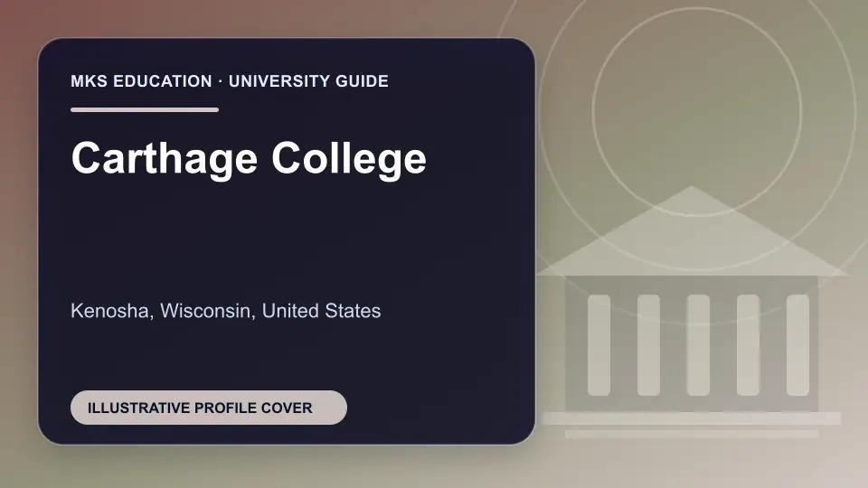 Illustrative MKS Education profile cover for Carthage College in the USA