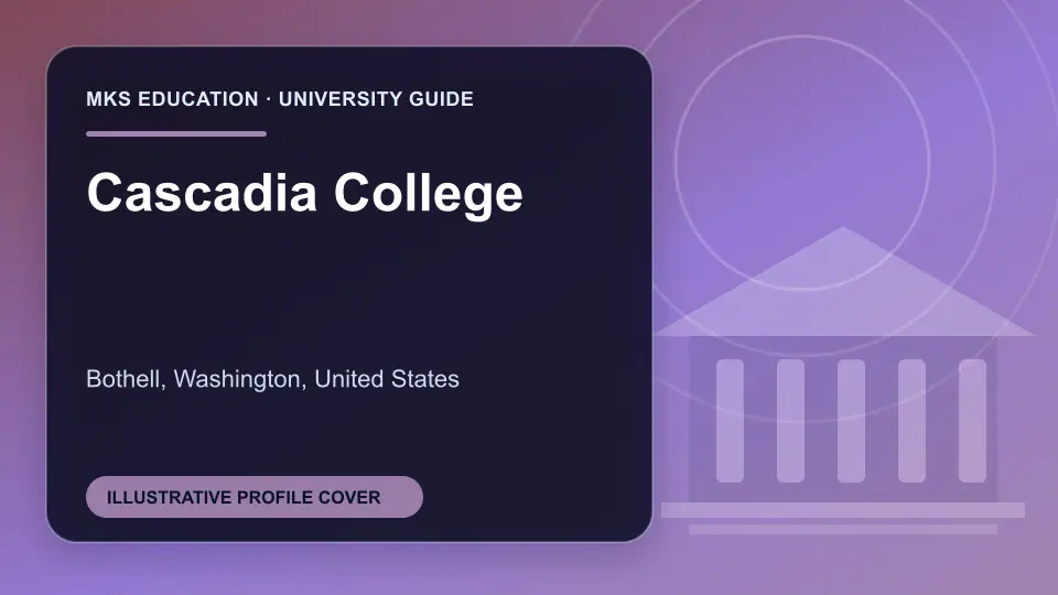 Illustrative MKS Education profile cover for Cascadia College in the USA