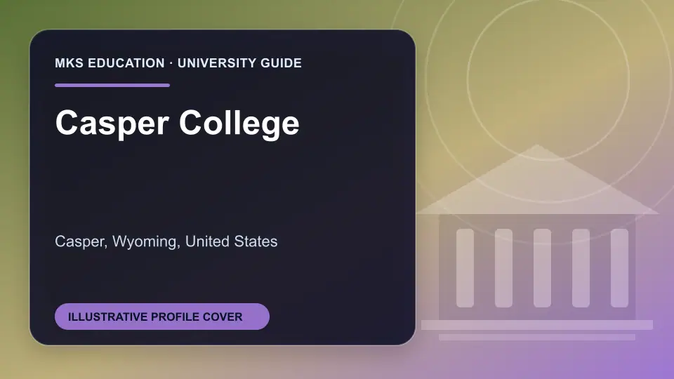 Illustrative MKS Education profile cover for Casper College in the USA