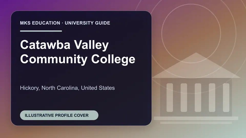 Illustrative MKS Education profile cover for Catawba Valley Community College in the USA