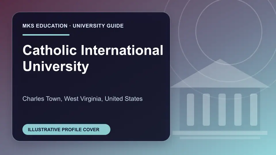 Illustrative MKS Education profile cover for Catholic International University in the USA